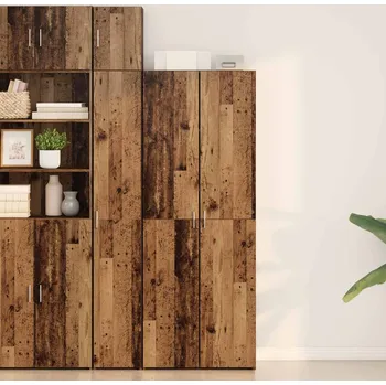 Komoda vidaXL Vysoký bufet Staré dřevo 70 x 42.5 x 185 cm Kompozitní dřevo [3365591]