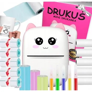 Termální tiskárna DRUKUŚ přenosná pro fotografie se 14 rolemi papíru