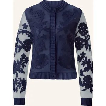 Dámský svetr Rich & Royal Dámský Svetr Z Kombinace Materiálů, tmavě modrá, 34