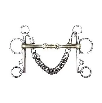 Udidlo pro koně Pelham dvakrát lomený z argentanu Velikost: 11,5