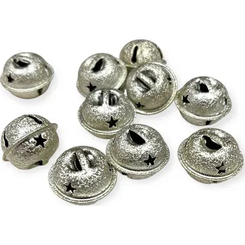 Vánoční dekorace FLOWERIO Kovové rolničky 2,5cm 10ks - šampaňské zlaté