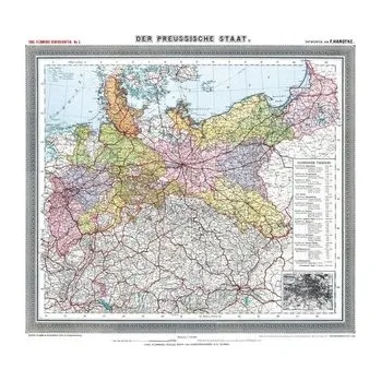 Historische Preussenkarte / DER PREUSSISCHE STAAT - 1905 [gerollt] - Handtke, Friedrich