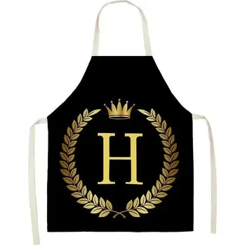 Kuchyňská zástěra Kuchyňská černá zástěra se zlatými písmeny - 12,68x55cm