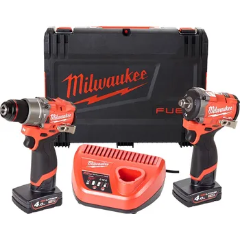 Milwaukee M12 FUEL Sada M12FPP2X2-402X: M12 FPD2-0 + FCIWF12G3 (12V / 2x4,0Ah) free_delivery
