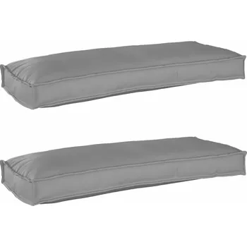 Podsedák vidaXL Sada polštářů na paletu 2 pcs Šedá 100 x 40 x 8 cm [42001689]