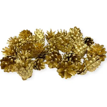Vánoční dekorace FLOWERIO Borovicové šišky 220g - zlaté
