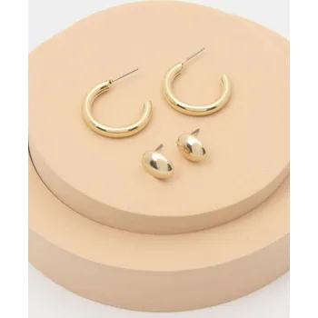 Náušnice Sinsay - Sada 2 párů náušnic - zlatá - 380AZ-GLD - 380AZ-GLD-ONE