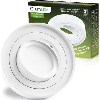 Sada HALOGENOVÉ svítidlo Tuba Spot Pohyblivé MIDI Kulaté Bílé + LED 6W