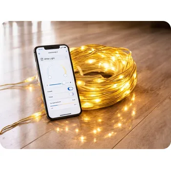 Venkovní osvětlení SMART LED dekorační řetěz 50m, 3.5W, 3000K, IP65 [ML61613]