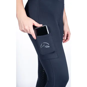 Jezdecké kalhoty Jezdecké legíny Bella HKM Barva: tmavě modrá, Velikost: 40/42 Silikonový sed