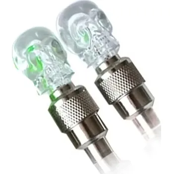 Svítící ventilky lebka - například na kolo, auto - Bílá