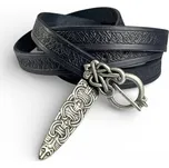 Drakkaria BORRE vikinský opasek zdobený, černý