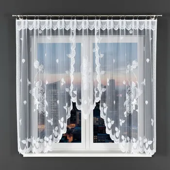 Dekorační oblouková krátká záclona na žabky BEGONIA 160 bílá 300x160 cm MyBestHome