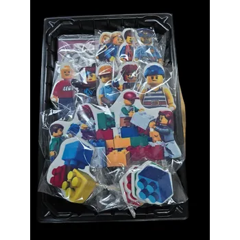 Jedlá dekorace na dort LEGO na dort – jedlé cukrové zápichy