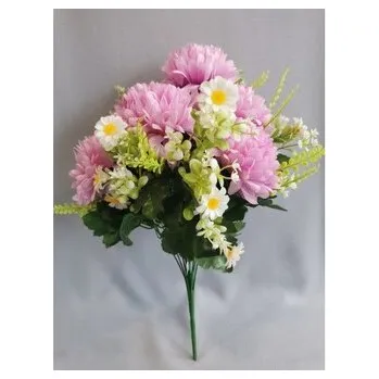 umělá květina Chryzantéma kytice s kopretinou lila X200/lila