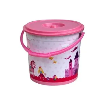 Podlahový mycí stroj Vědro s víkem 16l růžové, princezny