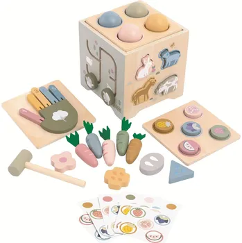 Dřevěná hračka 2Kids Toys 2D98167 multifunkční motorická kostka farma