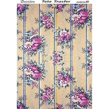 Papír Tela Transfer - Cadence - 48 x 33 cm - Růže na žlutém dřevě