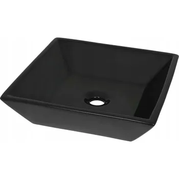 Černé keramické umyvadlo na desku 41,5 x 41,5 x 12 cm