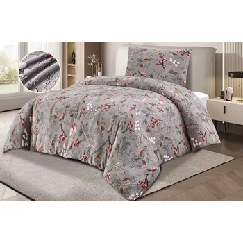 Povlečení NOVINKA 2026 ! Mikroplyšové povlečení s 3D efektem 140x200/70x90 cm - VĚTVIČKY ŠEDÉ