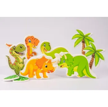 Jedlá dekorace na dort Dinosauři – jedlá dortová dekorace s palmami (cukrové zápichy)