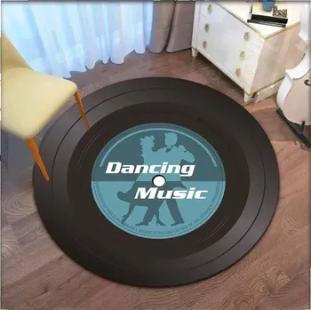 Koberec Hudební kulatý koberec do obýváku a ložnice - 40x40 cm,K