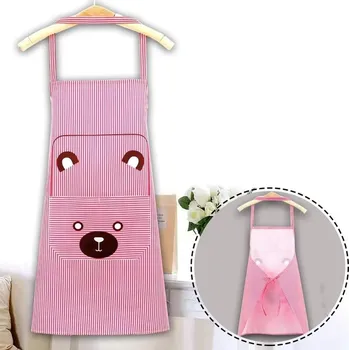 Kuchyňská zástěra Pruhovaná zástěra na vaření | kuchyňská zástěra, styl medvídek - Růžová