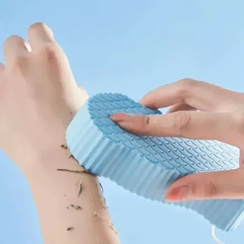jemná exfoliační houba na tělo | mycí houba, peelingová houba - Modrá