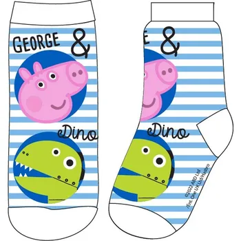 Chlapecké ponožky PEPPA PIG s proužky single bílotyrkys Velikost: 31-34