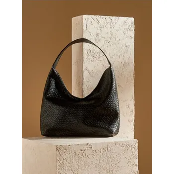 Kabelka Sinsay - Hobo kabelka z imitace kůže - černá - 651EK-99X - 651EK-99X-ONE