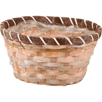 proutěný koš krémový - výška 10 cm