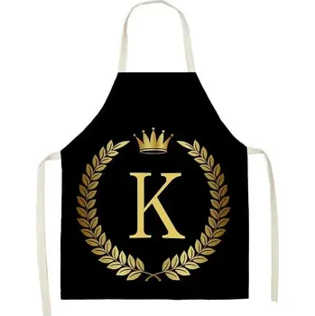 Kuchyňská zástěra Kuchyňská černá zástěra se zlatými písmeny - 10,68x55cm
