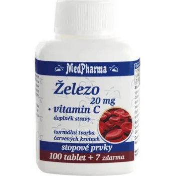 Přírodní produkt MedPharma Železo 20 mg+Vitamín C 37 tablet