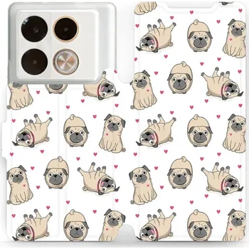 Pouzdro na mobilní telefon Flipové pouzdro Mobiwear - Infinix Note 40 Pro - M097P Mopsíci - VÝPRODEJ (Knížkové flip pouzdro, obal, kryt na mobil Infinix Note 40 Pro - M097P Mopsíci, materiál Umělá kůže + TPU - ochrana 360°, stojánek, silikonová vanička, magnetické zavírání)