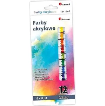 Vodová barva Akrylové barvy Titanum multicolor 12 ks 12 ml