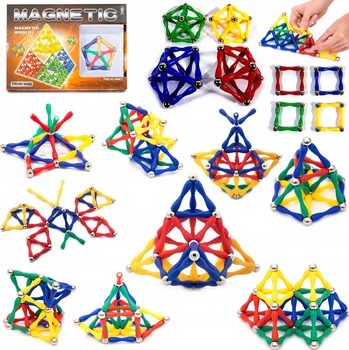 ostatní stavebnice KLOCKI MAGNETYCZNE KLOCKI KONSTRUKCYJNE 52 DÍLKŮ. HIT