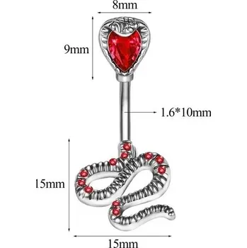 Piercing Originální šperk | piercing do pupíku srdce - 9