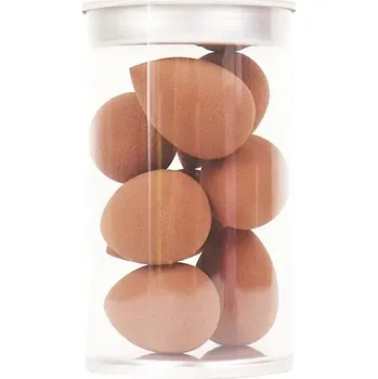 Make-up 8 mini houbiček na makeup s podkladovou bází | Kosmetické potřeby 8 ks - Kávová