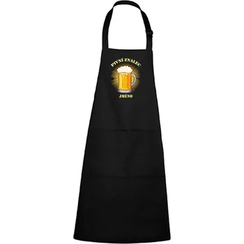 Kuchyňská zástěra DOBRÝ TRIKO Zástěra s potiskem Pivní znalec Barva: Černá