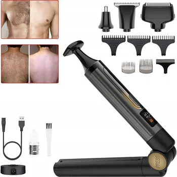 4V1 Holicí Strojek Elektrický holicí strojek na záda a tělo Zastřihovač nabíjení