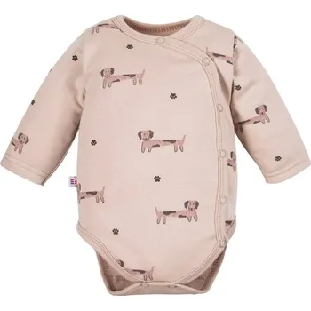 Kojenecký body Eevi body Puppy Playtime ze 100% bavlny -béžové 68 (4-6m)
