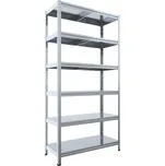 Regál na šanony Biedrax 40 x 90 x 210 cm, pozink, 6 polic plech, nosnost 100 kg na polici