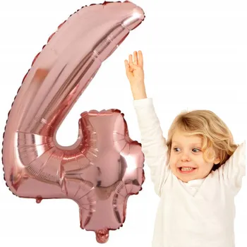 Balónek Fóliový balónek "Číslice 4", růžové zlato, 15", DGT