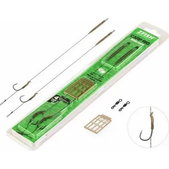 Rybářský háček Zfish Návazec Wide Gape Carp Rig 20 cm – vel. 4 (2 ks)