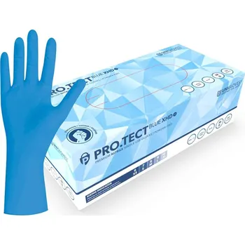 Vyšetřovací rukavice UNIGLOVES Nitrilové rukavice PRO.TECT Blue XHD+, 50 ks Velikost: L (9)