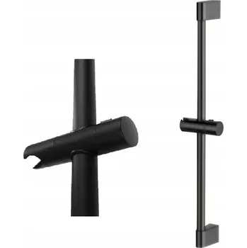 Tyč na sprchový závěs Sprchová tyč s držákem na sprchovou hlavici černá Rea