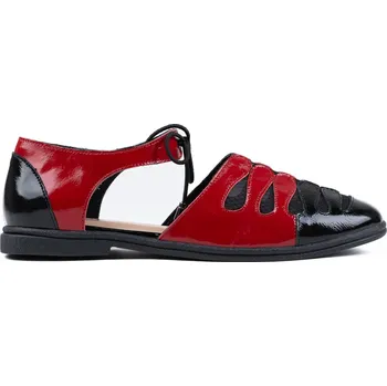 Dámské polobotky Letizia Dámské otevřené polobotky v červeno-černé kombinaci Velikost: 37