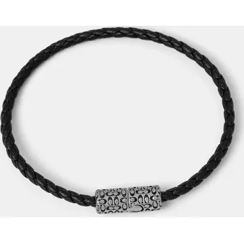 Módní doplněk Kožený náramek Coach 37551523SLV005 černá 99X, vel. ONE SIZE