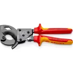Stříhací kleště na kabely - ráčnové izolované 1000V VDE, Knipex 250mm 250 mm