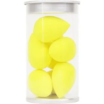 Make-up 8 mini houbiček na makeup s podkladovou bází | Kosmetické potřeby 8 ks - žlutá